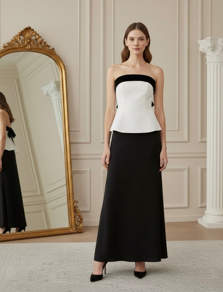 Blusa Sem Alças com Laço - Top Cropped Branco Estilo Chic