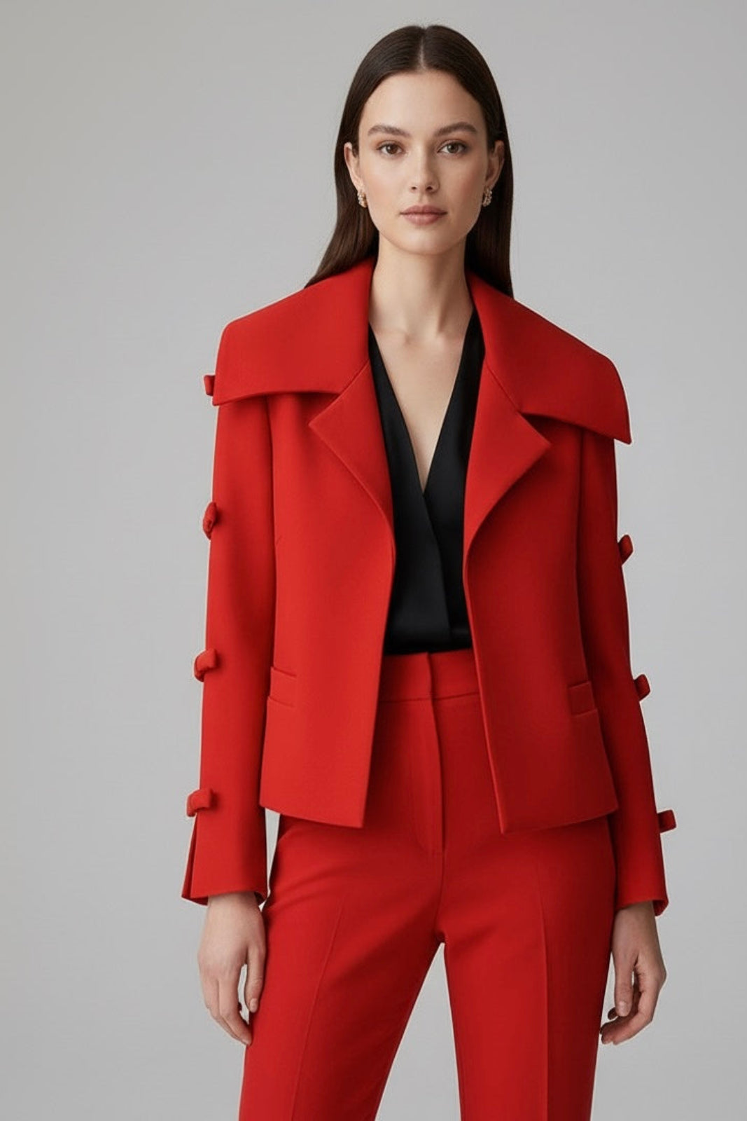 Blazer com Laço e Detalhes na Manga