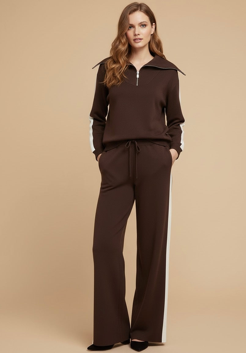 Conjunto Moletom Pulôver e Calça Cintura Alta com Elastano, Estilo Vintage