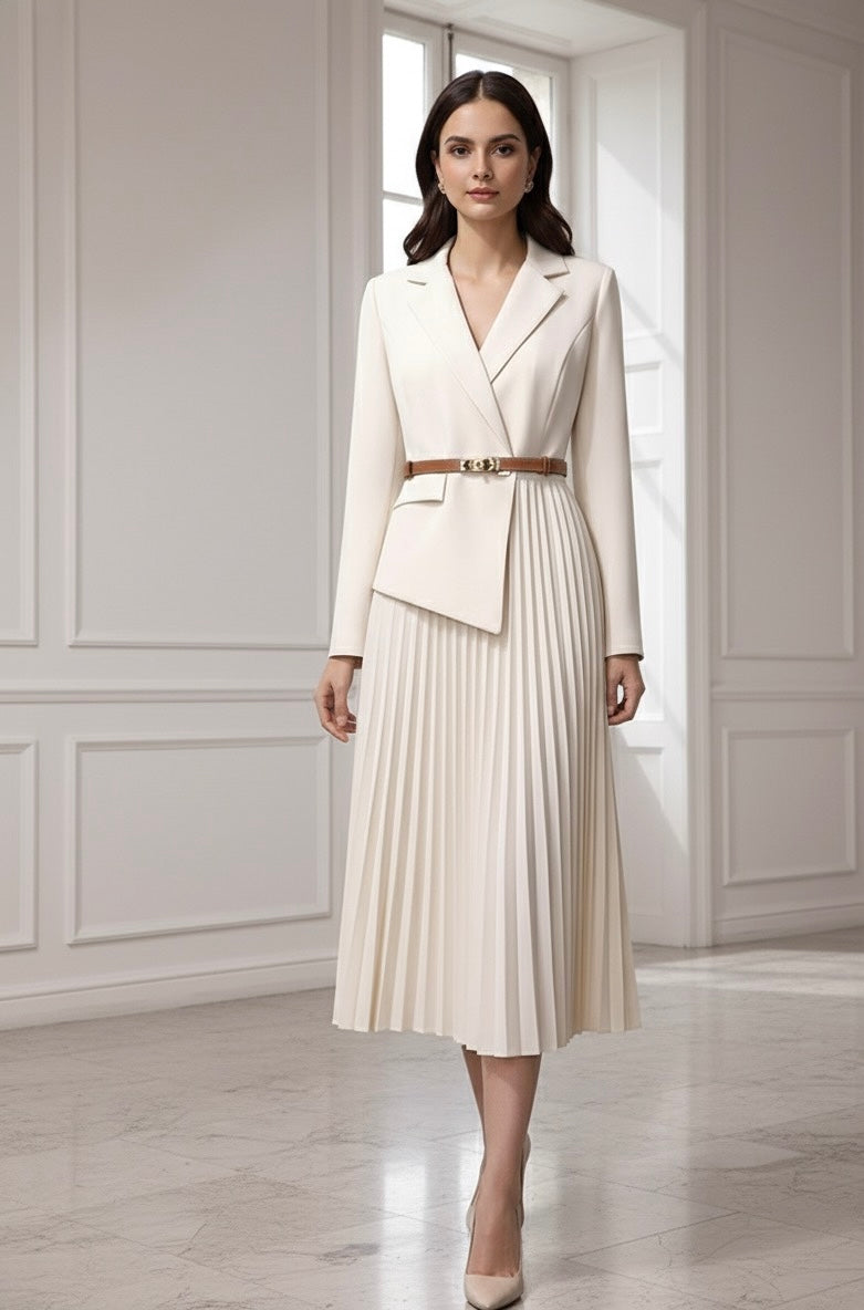 Vestido com saia plissada - Elegante