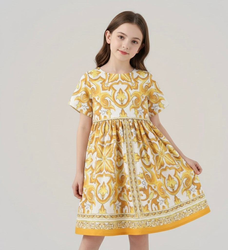 Vestido Infantil Estampado Dolce