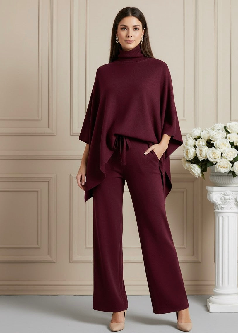 Conjunto Feminino Casual Elegante – Camisa Estilo Hepburn com Cardigan e Calça