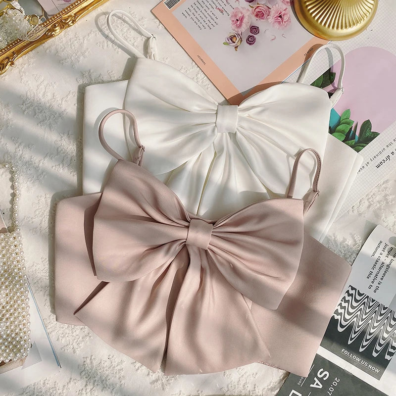 Colete com Laço Grande e Alças Finas - Estilo Sexy e Elegante