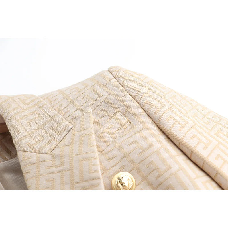 Blazer com detalhe em alfaiataria jacquard - botões timbrados