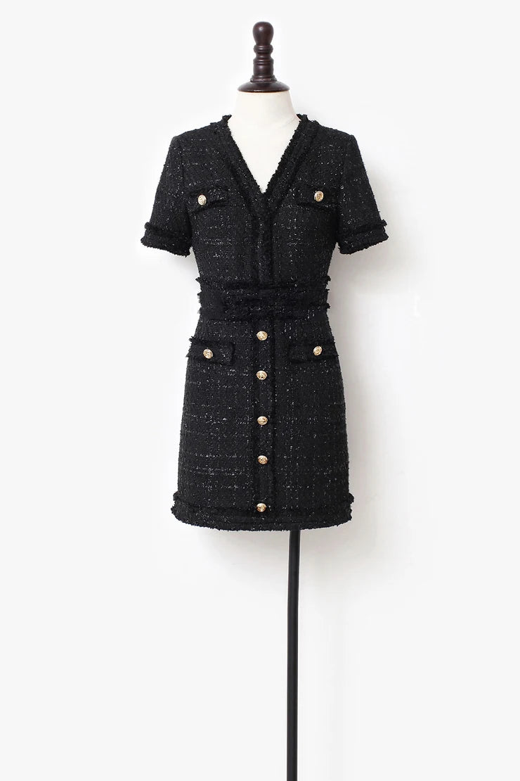 Vestido Tweed Sofisticado