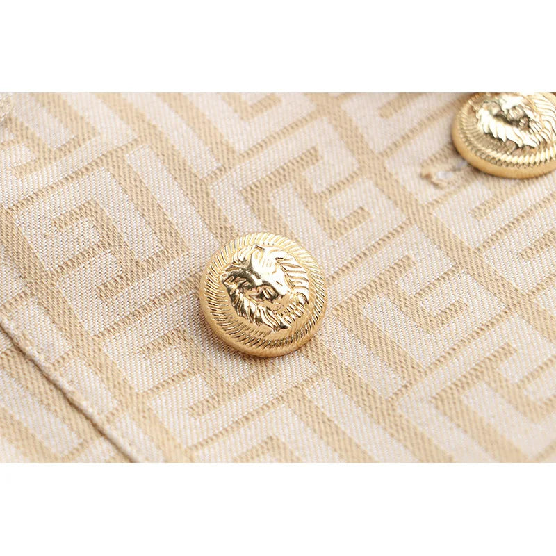 Blazer com detalhe em alfaiataria jacquard - botões timbrados