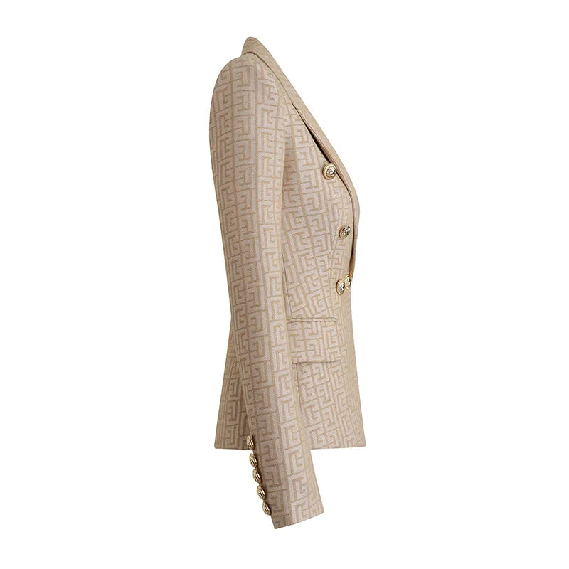 Blazer com detalhe em alfaiataria jacquard - botões timbrados