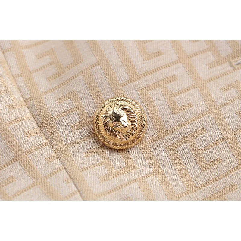 Blazer com detalhe em alfaiataria jacquard - botões timbrados