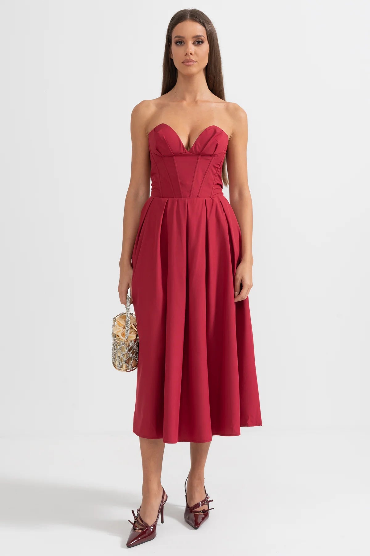 Vestido Midi Sem Alças - Sofisticação e Elegância