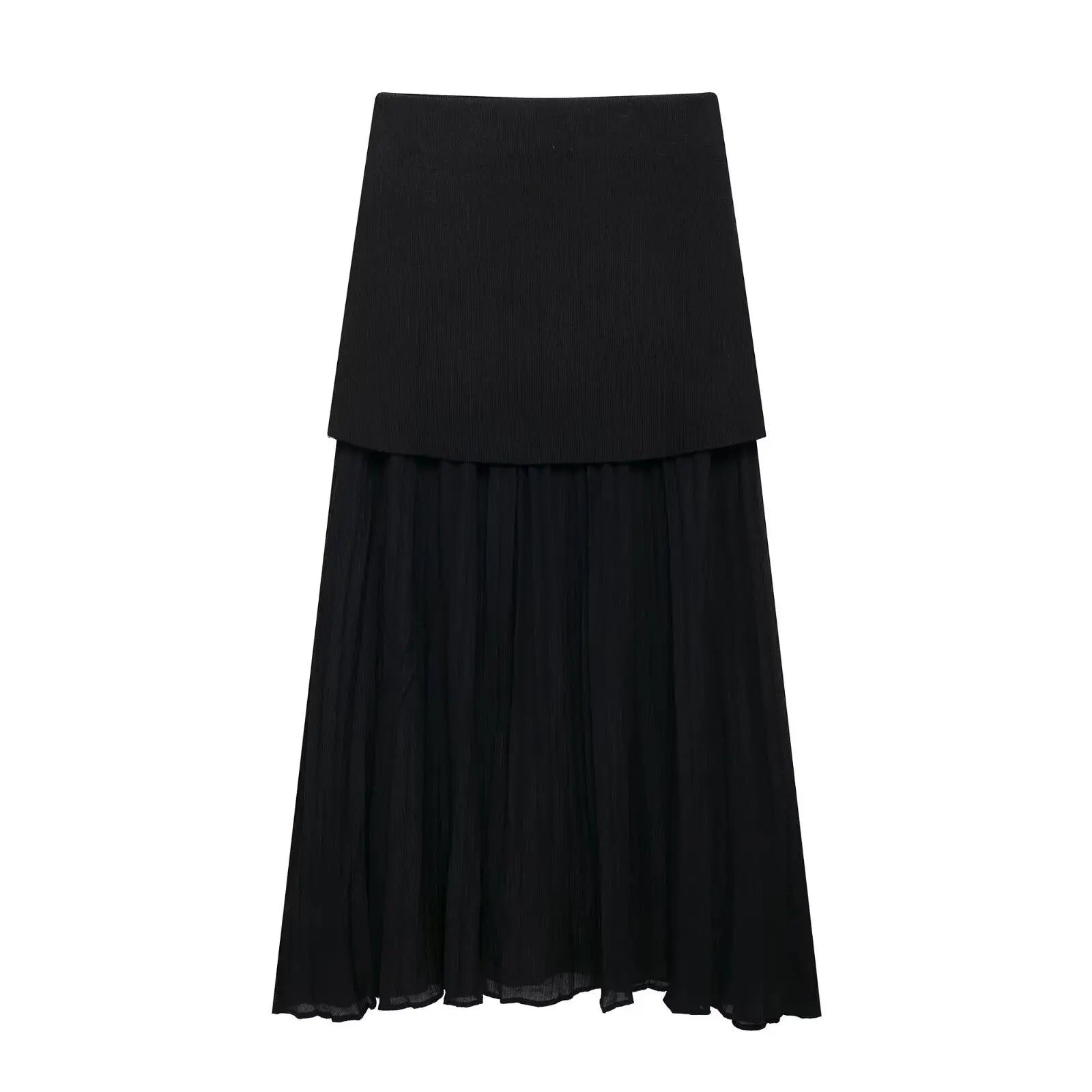 Conjunto – Toque Retrô Elegante, Blusa Tricotada Sem Mangas + Saia Longa Moderna