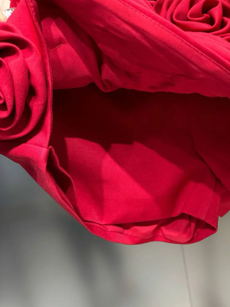Saia Com Aplicação em rosas bordadas - Alfaiataria