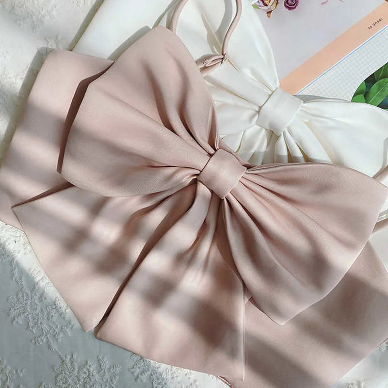 Colete com Laço Grande e Alças Finas - Estilo Sexy e Elegante