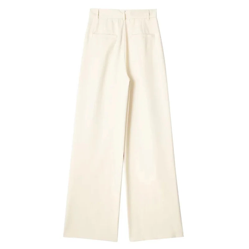Calça de Alfaiataria Listrada – Cintura Alta e Silhueta Wide Leg Elegante