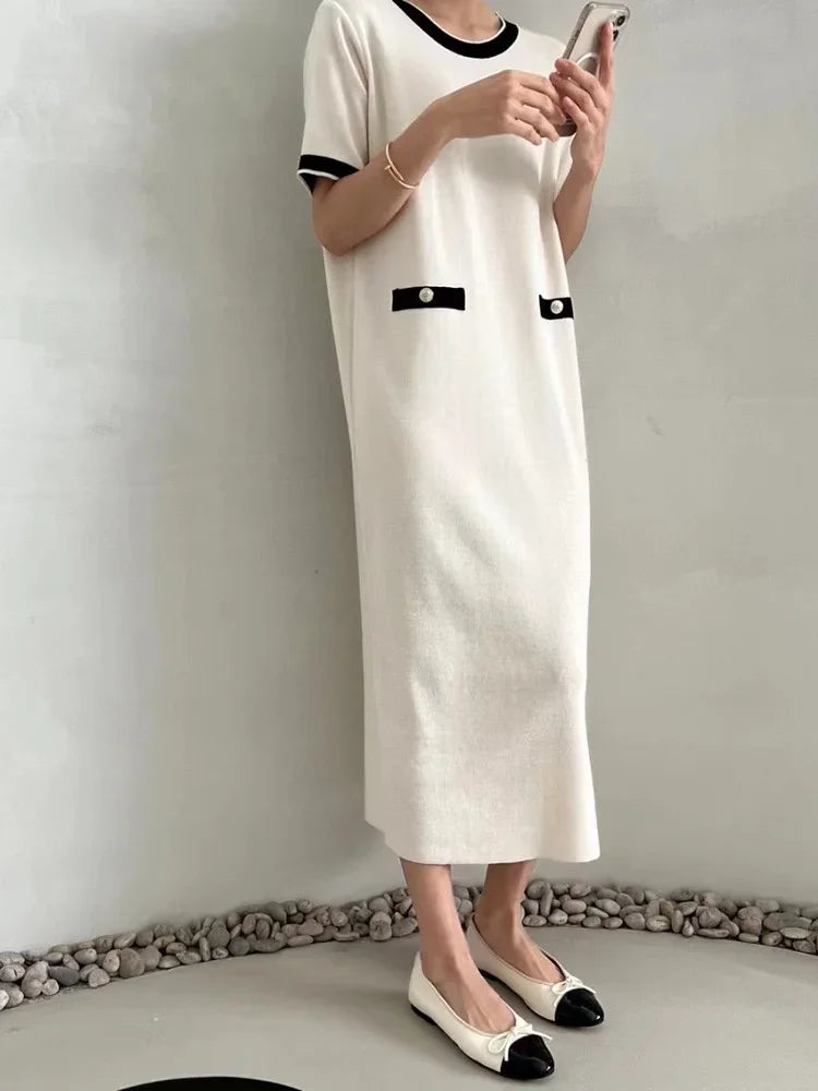 Vestido Tricô Midi Elegante e sofisticado