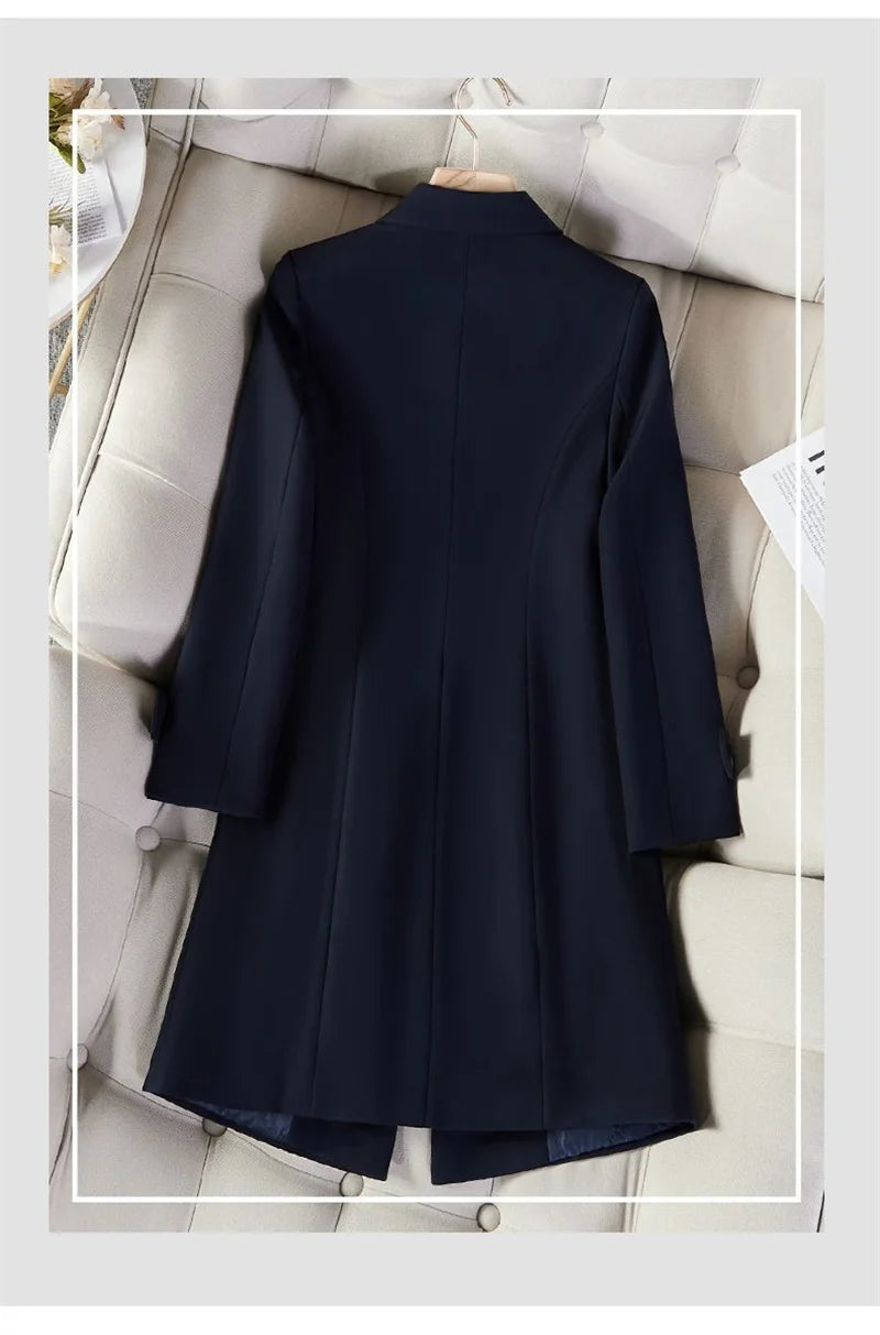 Sobretudo Botão Duplo Com bolsos