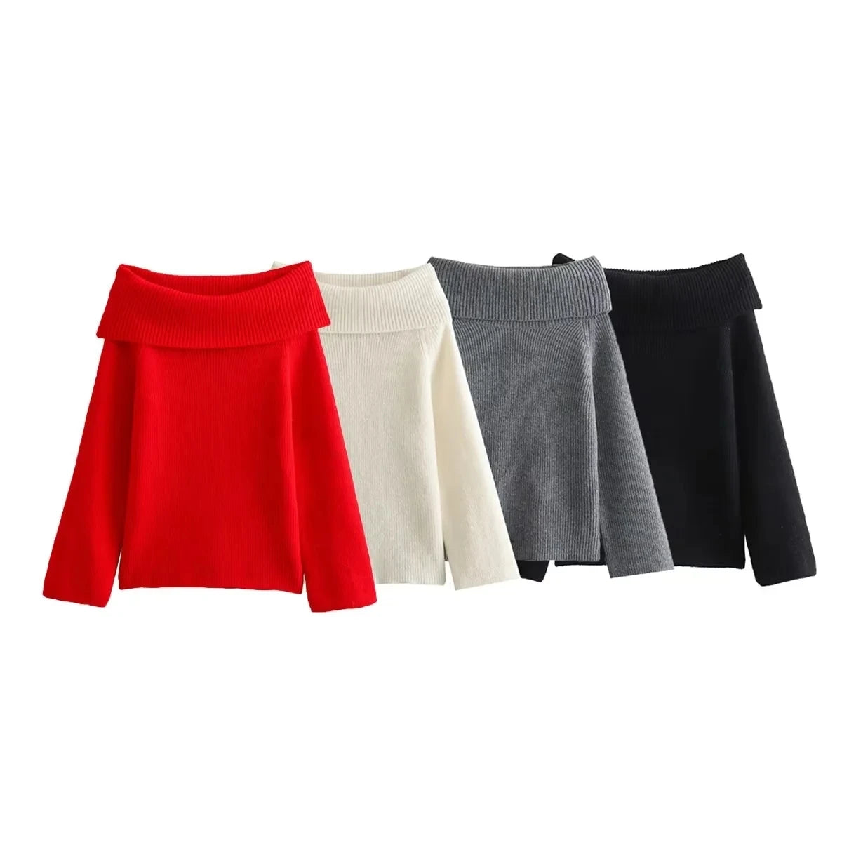Blusa Tricô- Decote Ombro A ombro