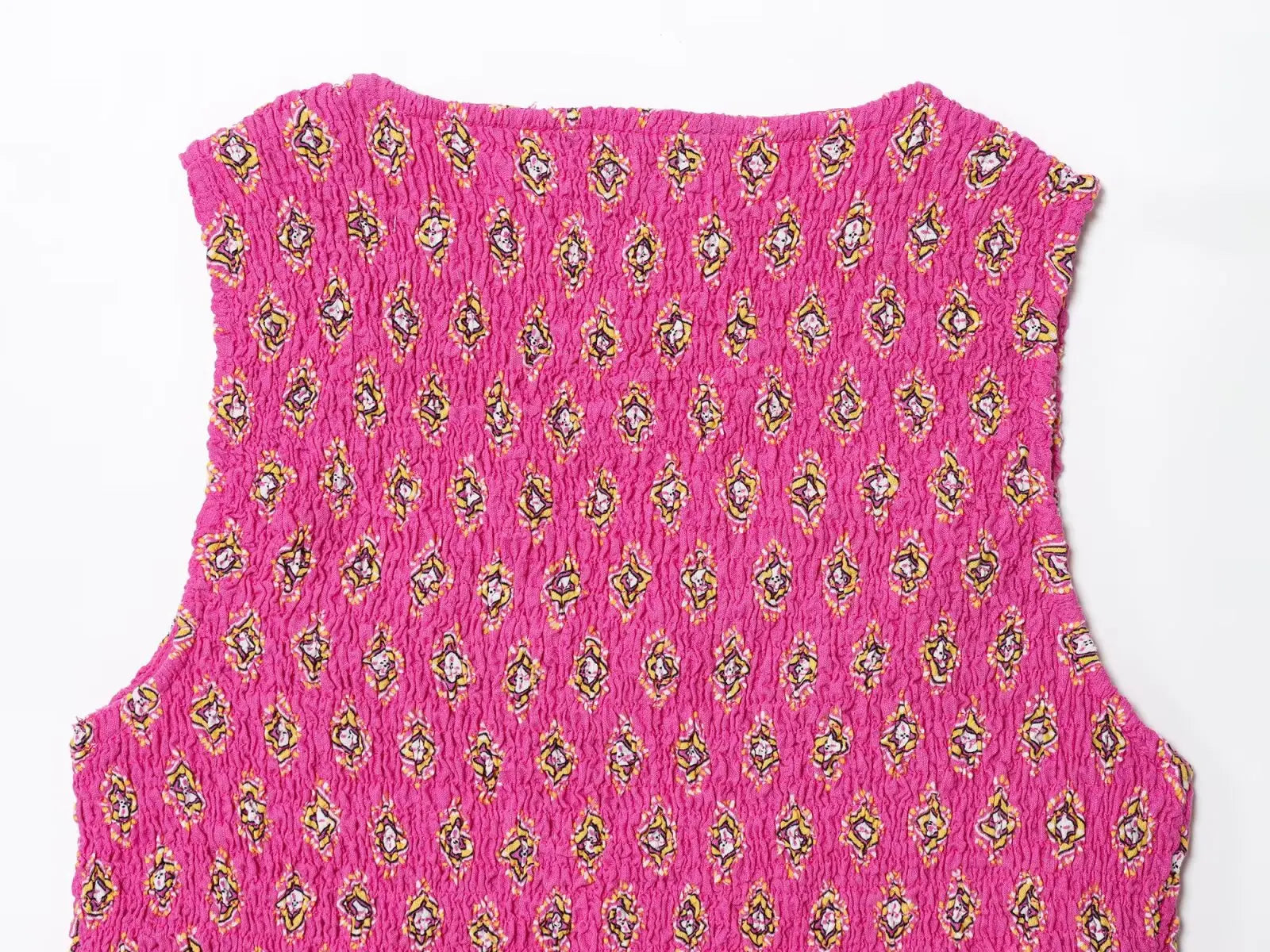 Conjunto Essence – Top Estampado em Favo & Saia Midi de Cintura Alta