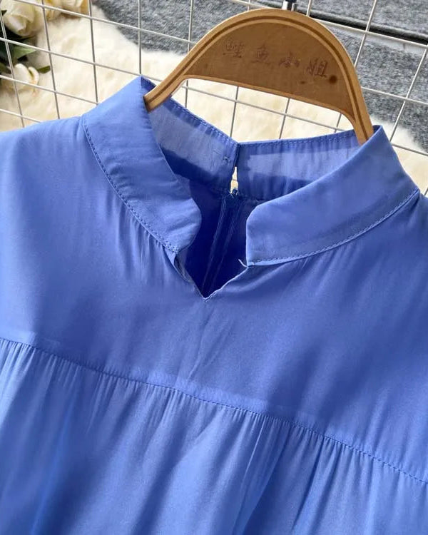 Vestido Renda Longo com Manga Bufante – Renda Delicada e Faixa Ajustável