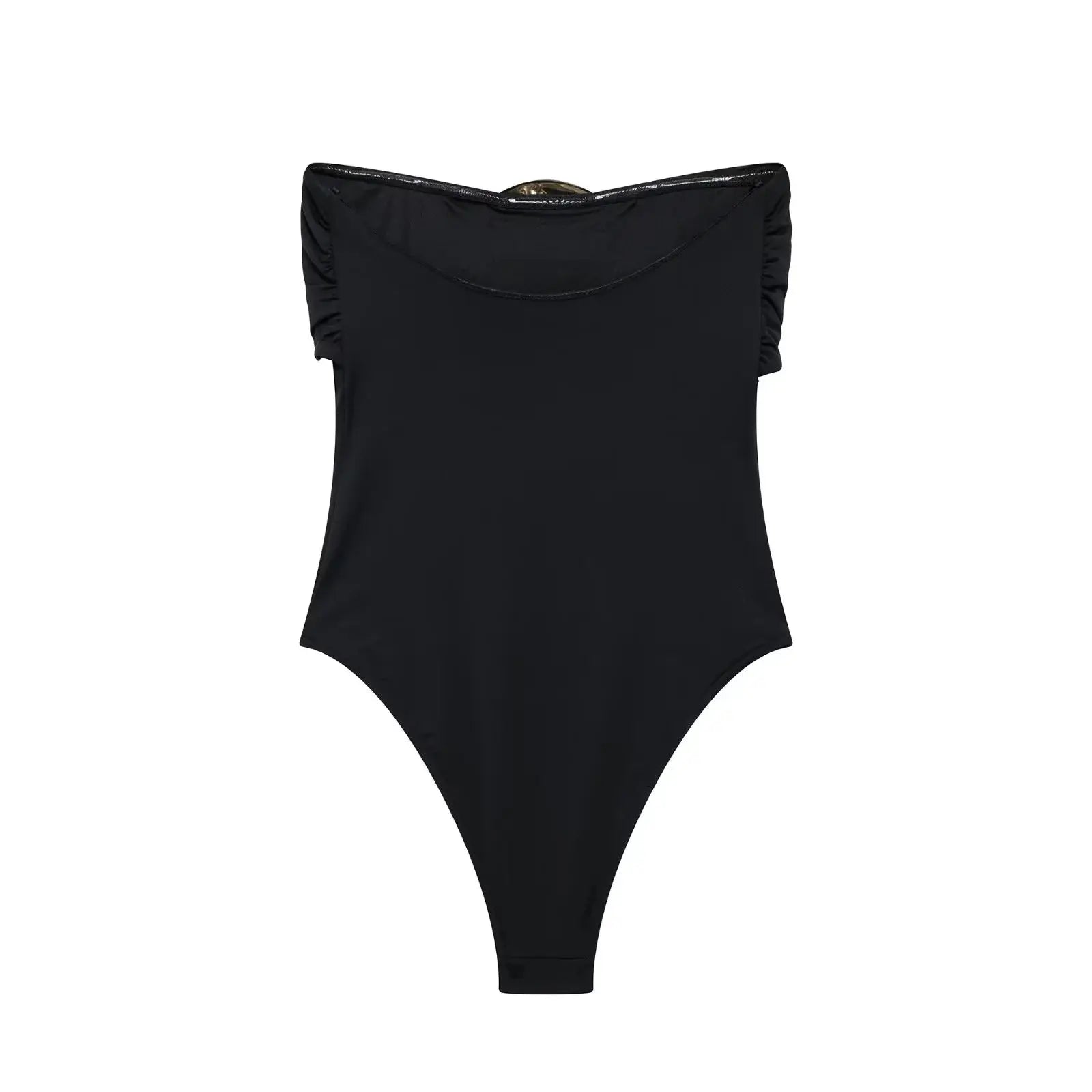 Bodie/Maio Ombro a Ombro com Detalhe Dourado - Elegância e Sofisticação
