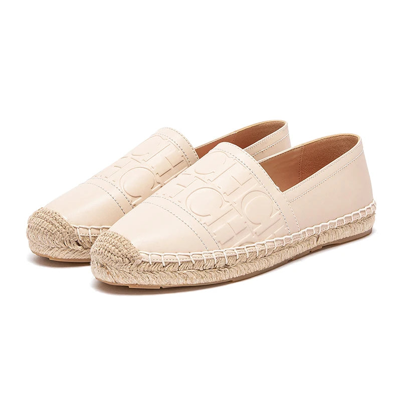 Mocassim CHCH de Couro – Estilo Retrô, Luxo Leve, Bico Redondo e Salto Baixo Confortável