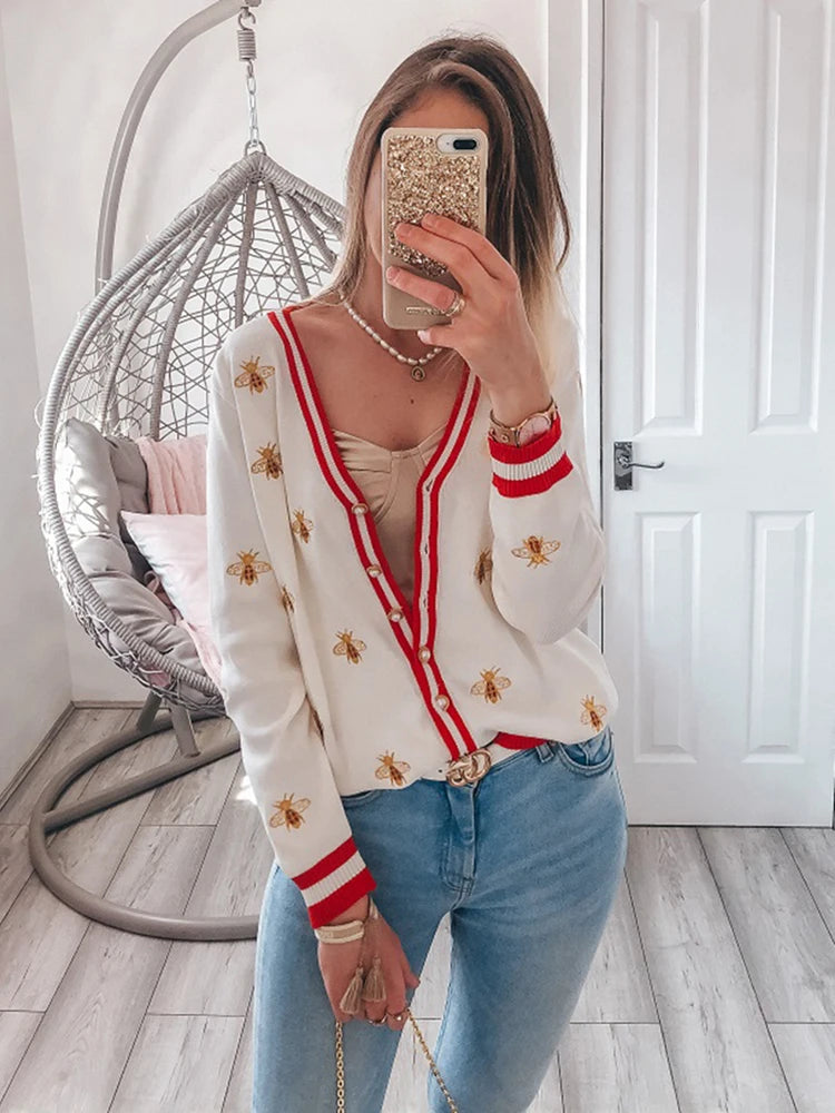 Cardigan Tricô Modal bordado