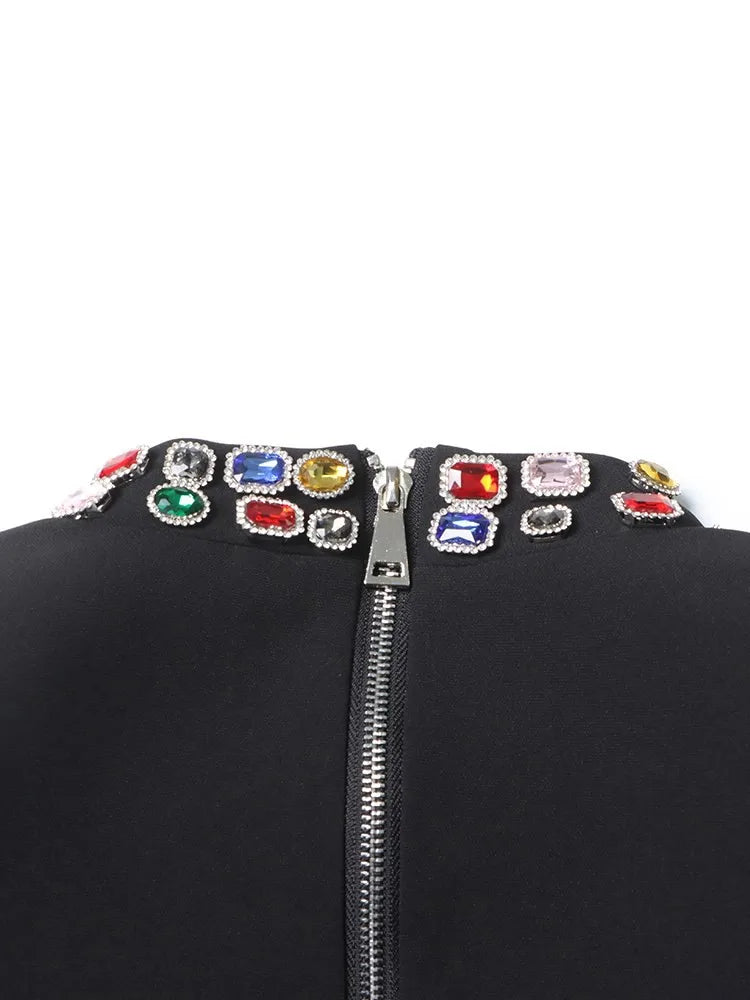 Vestido Bordado a mão pedras - Novidade