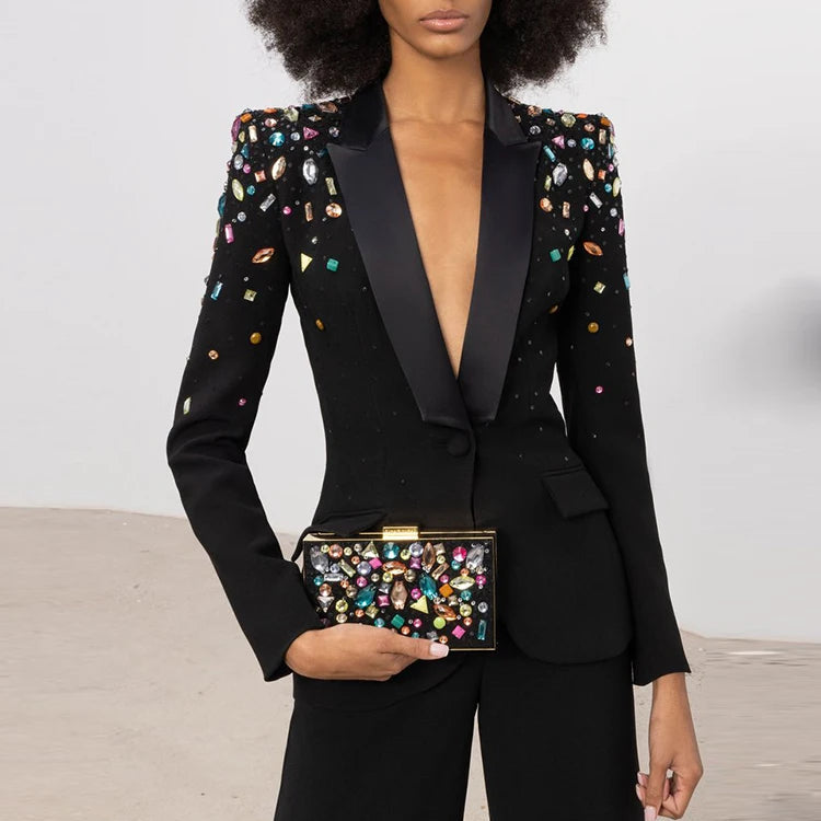 Blazer Bordado com cristais - Alta Costura