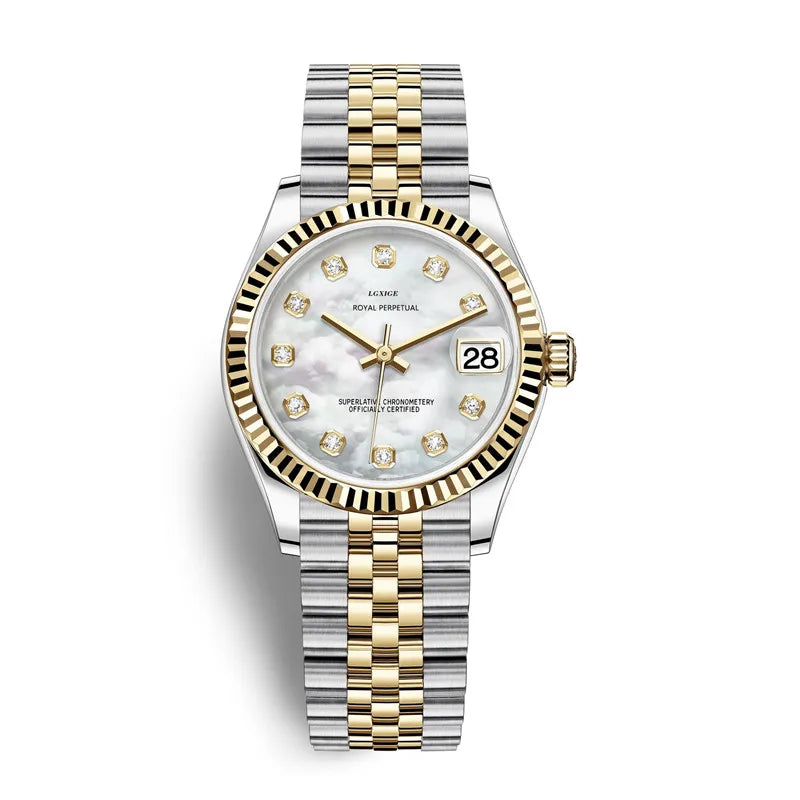 Relógio Feminino – Luxo Fashion, Quartzo, Aço, Com Strass