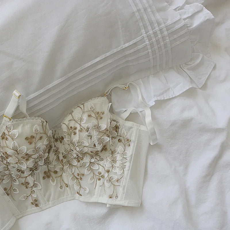 Corset Bordado de Renda - Designer Sofisticado