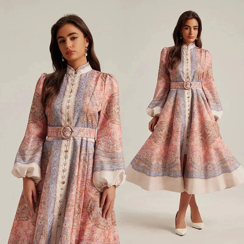 Vestido elegante estampa boho - Novidade