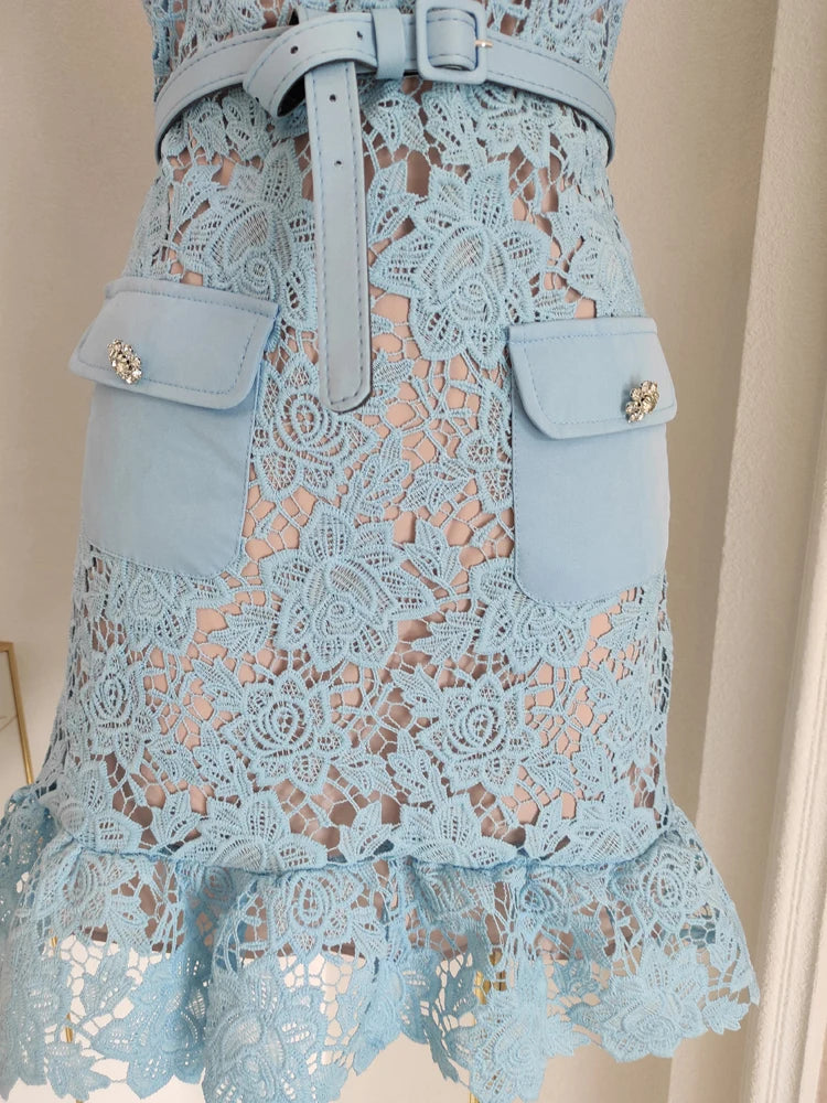 Vestido Renda Luxo - com cinto