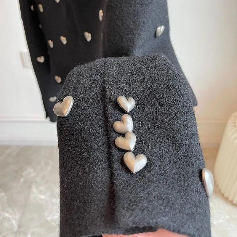 Blazer Detalhe Tecido Relevo Corações