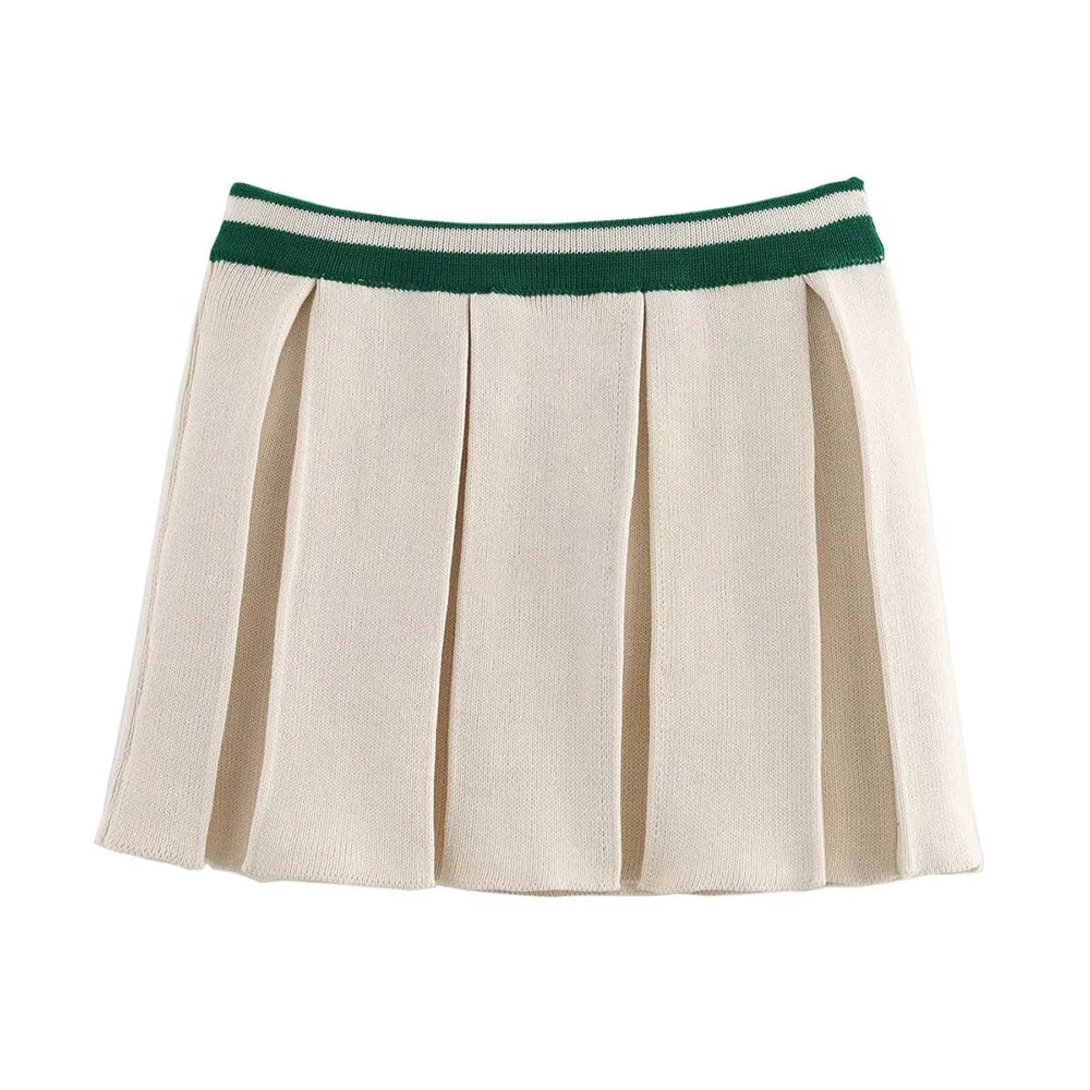 Conjunto Feminino Elegante de Tricô com Gola Lapel e Manga Longa