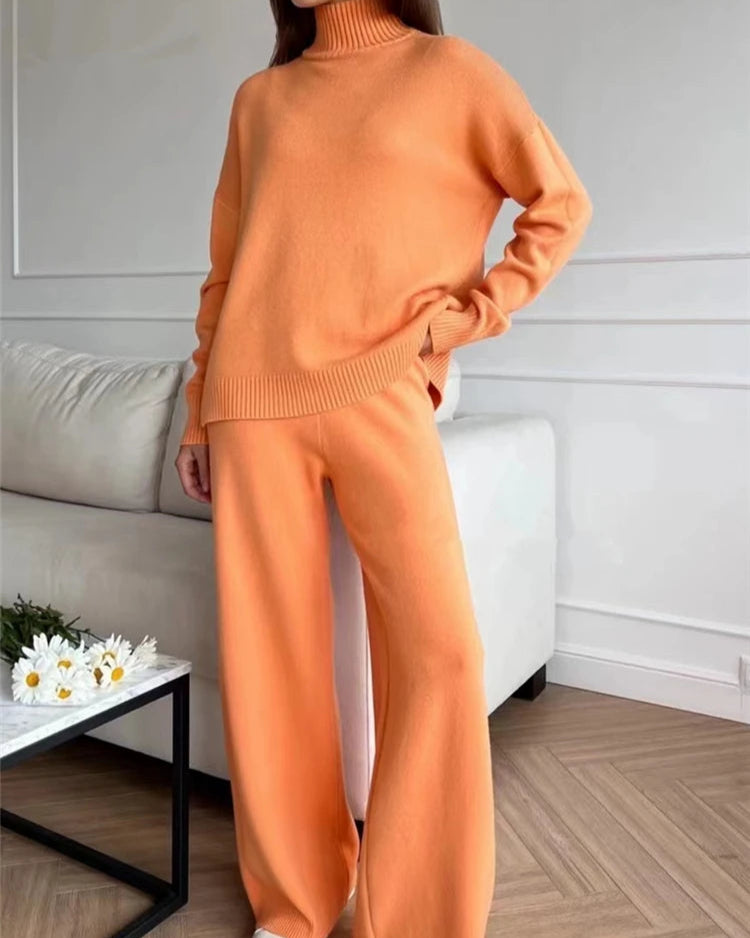 Conjunto Blusa e Calça Tricô  - Inverno