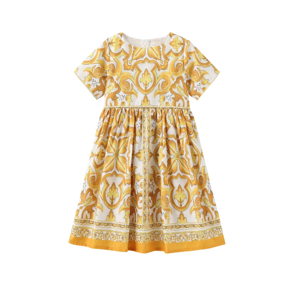Vestido Infantil Estampado Dolce