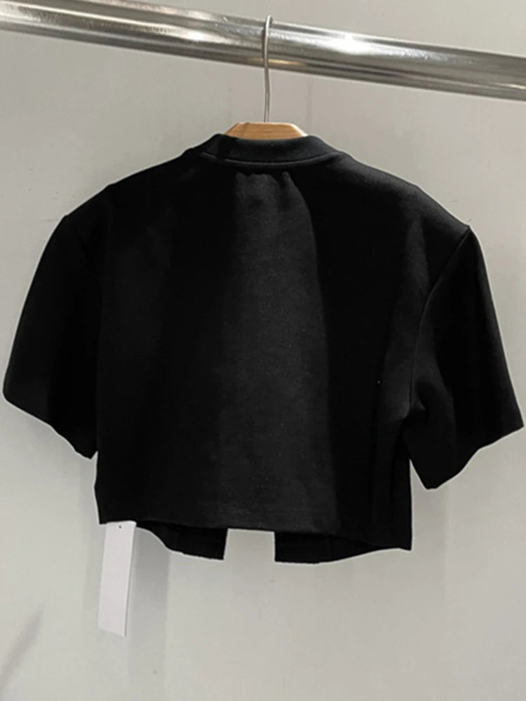 Camiseta cropped Bordada com cristais