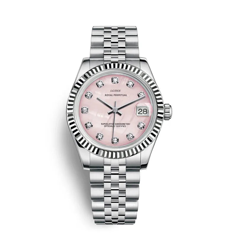 Relógio Feminino – Luxo Fashion, Quartzo, Aço, Com Strass