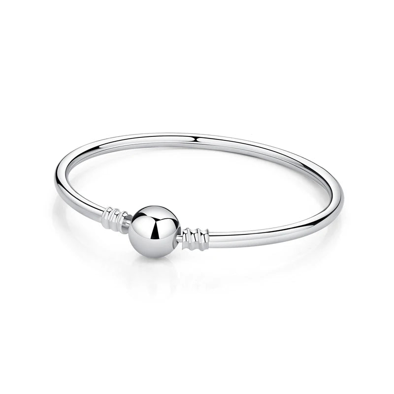 Pulseira de Prata 925 com Coração, Lua, Flor e Borboleta