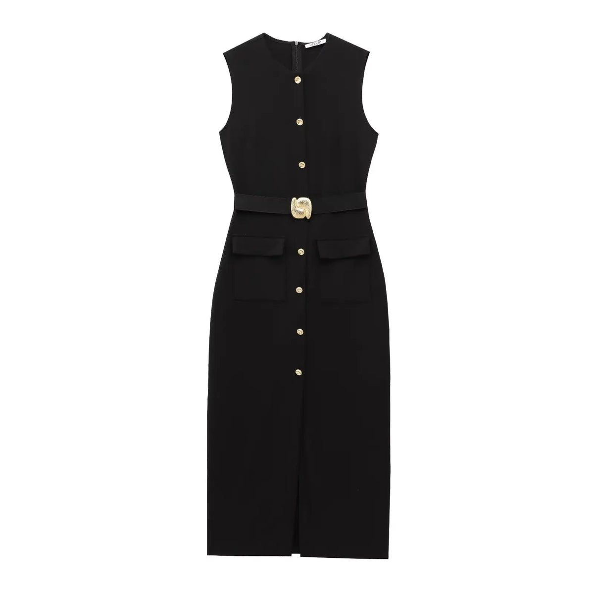 Vestido Midi com Cinto e Fenda – Elegância e Estilo em Cada Detalhe