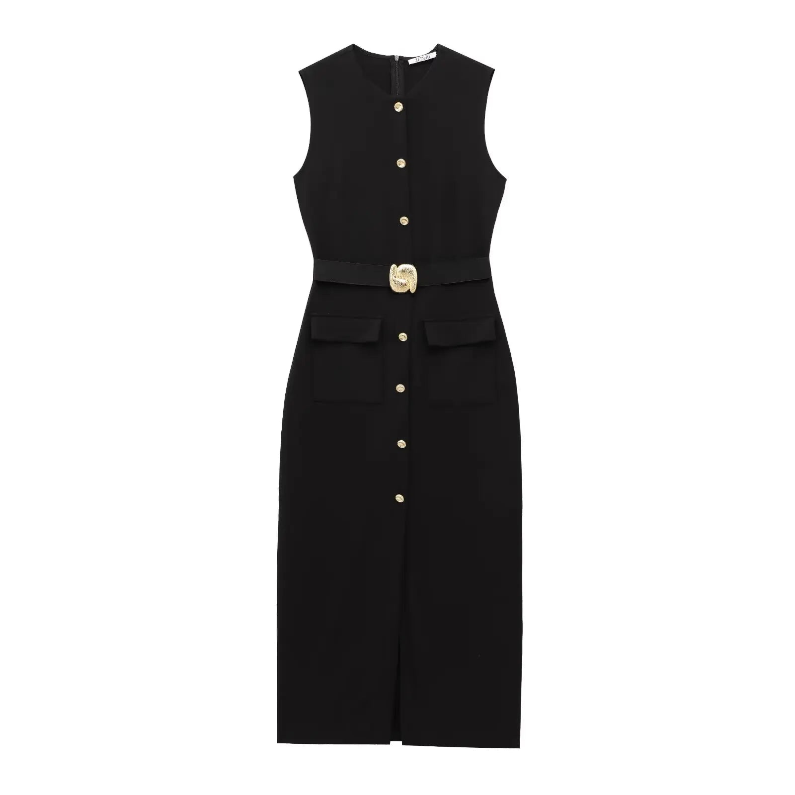 Vestido Midi com Cinto e Fenda – Elegância e Estilo em Cada Detalhe