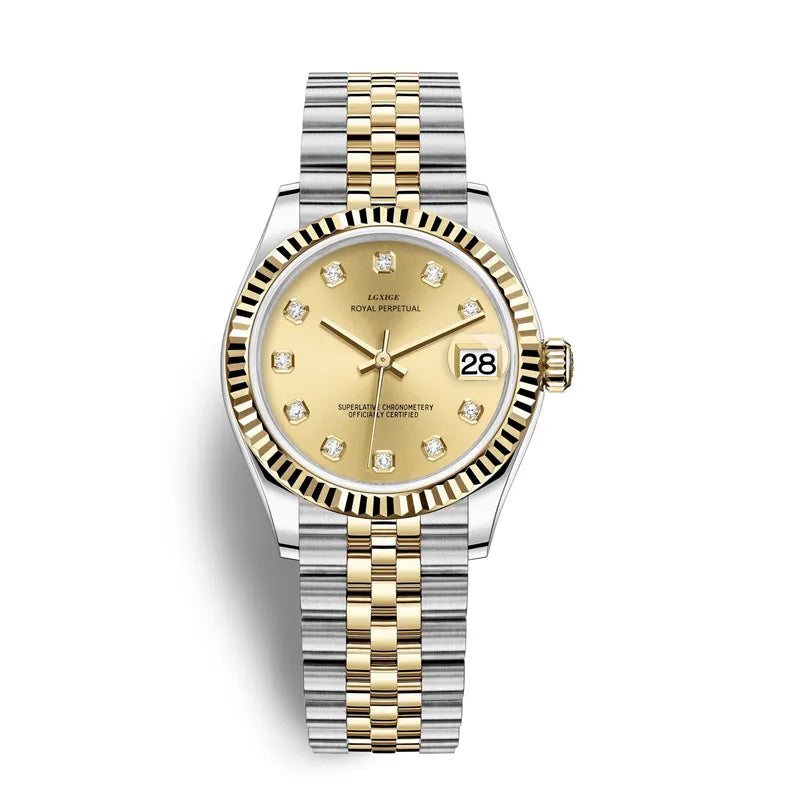 Relógio Feminino – Luxo Fashion, Quartzo, Aço, Com Strass