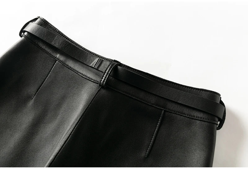 Shorts Couro Legitimo - Com Cinto
