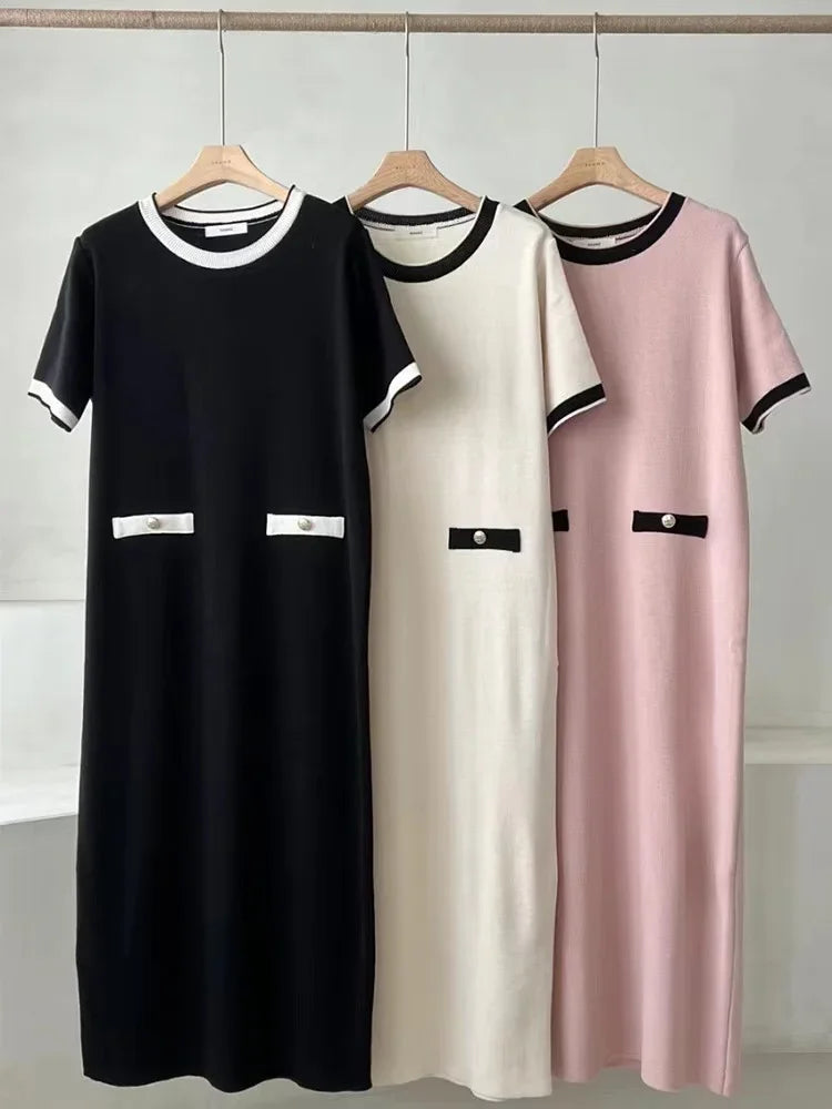 Vestido Tricô Midi Elegante e sofisticado