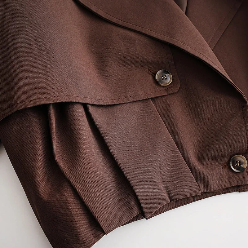 Trench Coat Feminino Curto com Design Transpassado – Estilo e Elegância para Meia-Estação