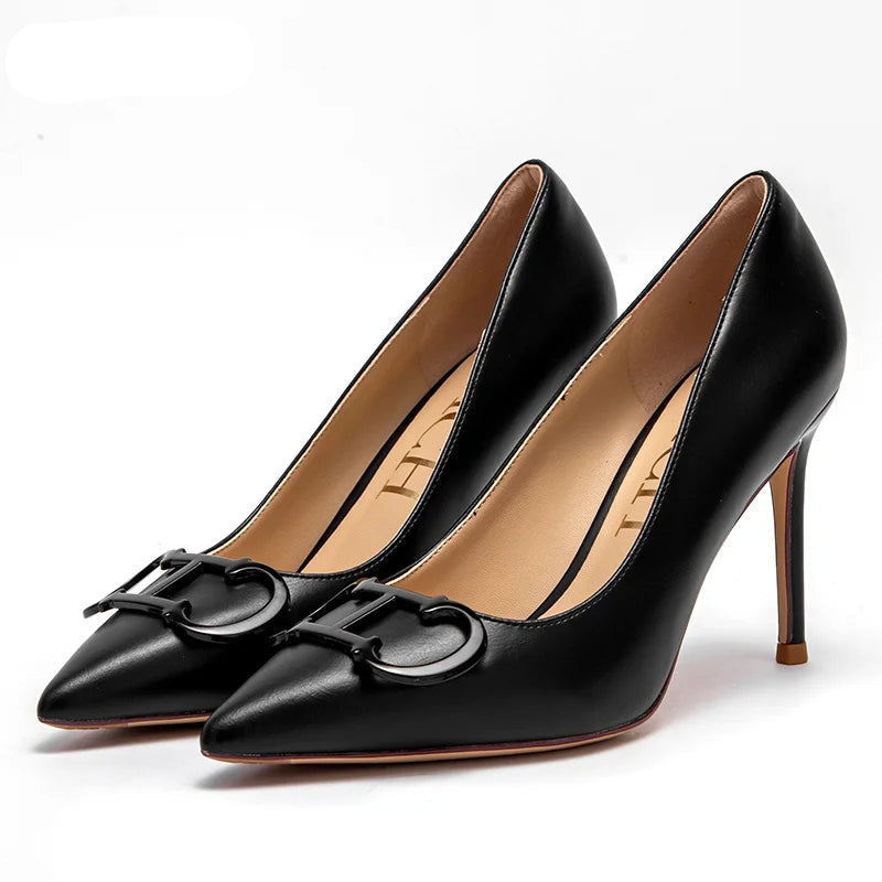 Scarpin CHCH Feminino com Salto Alto e Fivela Metálica – Elegância para Festas e Eventos