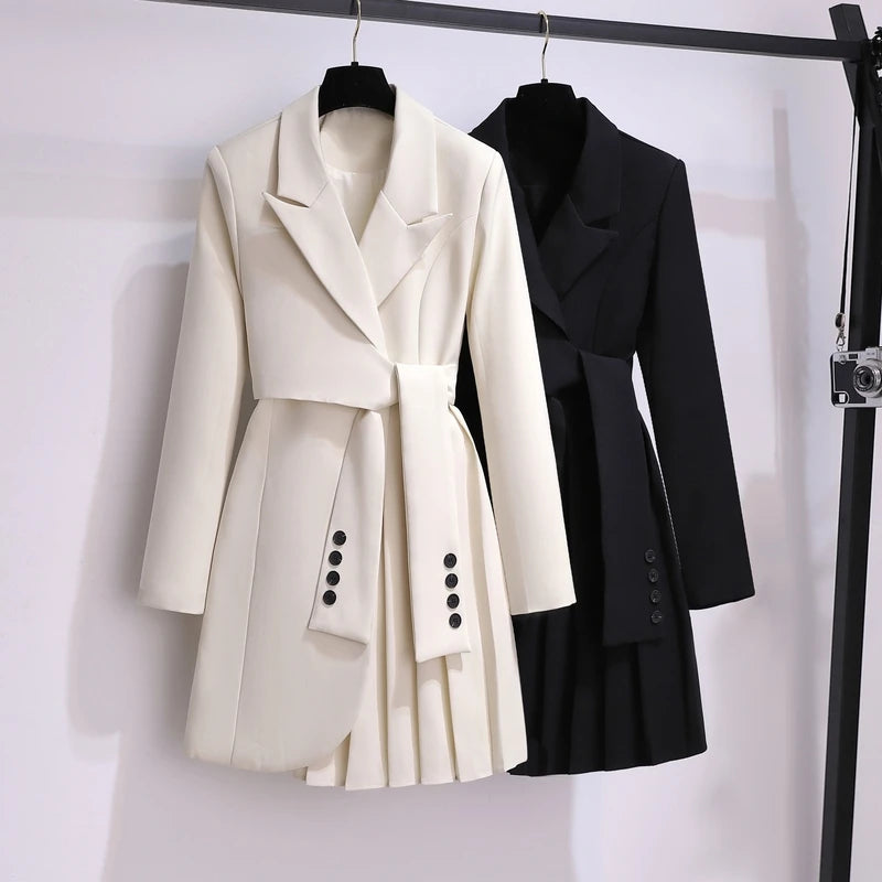 Vestido Com cinto Detalhe pregas - Elegante