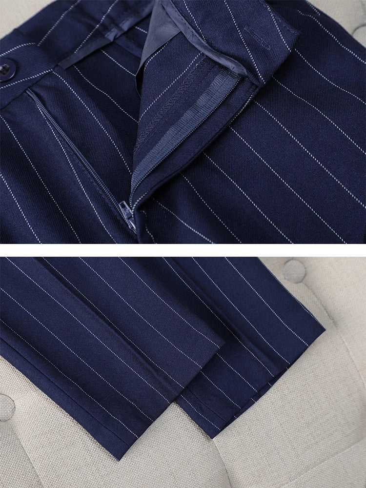 Conjunto Blazer e Calça alfaiataria - risca giz