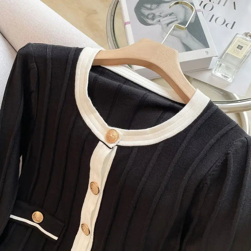 Cardigan Tricô Com Babado - Classic