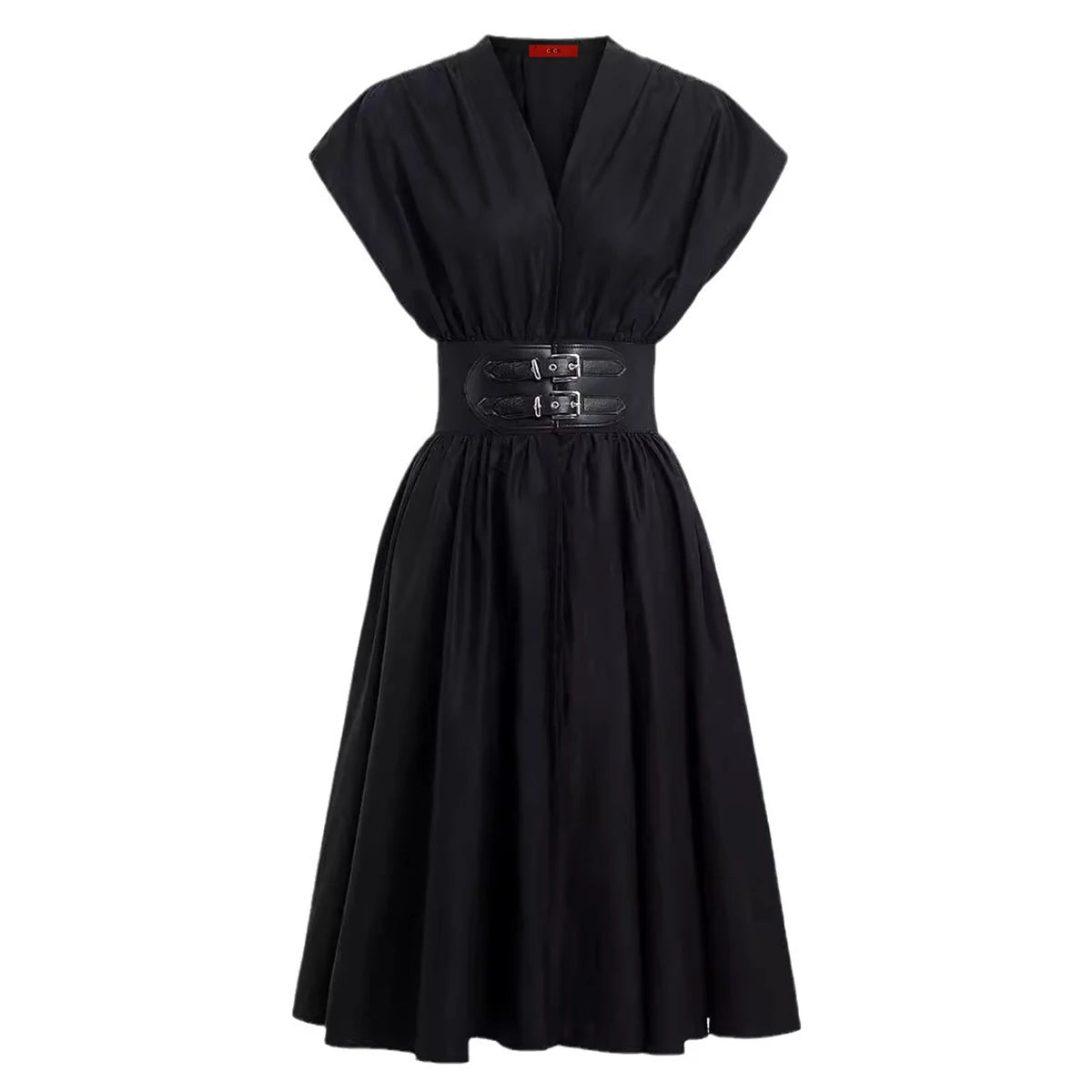 CHCH - Vestido Longo Sem Mangas de Cintura Alta