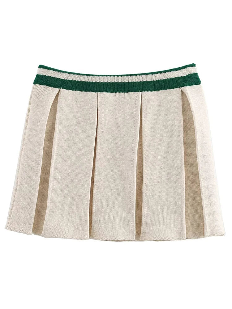 Conjunto Feminino Elegante de Tricô com Gola Lapel e Manga Longa